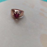 Руски златен пръстен с рубин, снимка 1 - Пръстени - 43453543