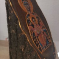 Малка икона Богородица с младенеца - изображение върху дърво, снимка 5 - Антикварни и старинни предмети - 38497268