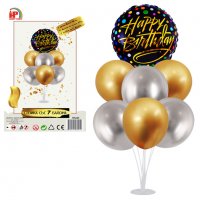 Комплект Балони "Happy Birthday" на стойка /7 броя, снимка 1 - Декорация за дома - 32834395