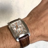 Ултра ефектен кварцов часовник Guess, щраусова кожа, снимка 4 - Мъжки - 40413054