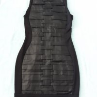 Много ефектна маркова черна рокля ЕКСПЛОЗИЯ-кожа и стегнато трико,елегантна, изкл.впечатляваща , снимка 7 - Рокли - 37265004