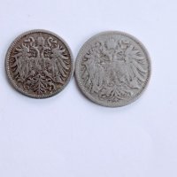 Монети -10 и 20 хелера Австро-Унгария., снимка 2 - Нумизматика и бонистика - 39456256