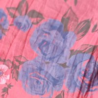 памучна туника цвят диня с цветя  и намачкан ефект размер Л-ХЛ, снимка 2 - Туники - 32756227