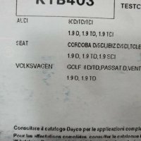 DAYCO Комплект ангренажен ремък AUDI 80 B4/B3 / VW Golf III / Passat B3/B4 / Transporter T4/ 1.9 D  , снимка 2 - Части - 28227147