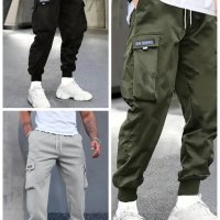 Мъжки ежедневни карго панталони в уличен стил с голям размер, 3цвята, снимка 1 - Панталони - 43900188