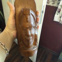 Дървена ръчно изработена статуетка , снимка 2 - Статуетки - 28754620