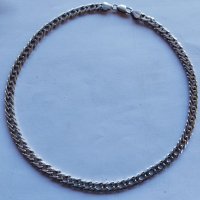 Масивен сребърен синджир с плоска двойна плетка, снимка 3 - Колиета, медальони, синджири - 44070266