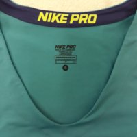 NIKE- спортна тениска с къс ръкав , еластична, маркова, тюркоаз с диагонален надпис, снимка 2 - Спортни екипи - 37258175