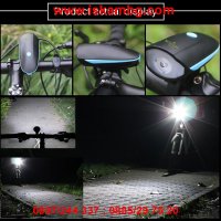 Мощен LED Т6 фар със електронен звънец за велосипед - код 2141, снимка 2 - Други стоки за дома - 26769715