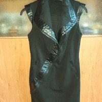  дамска рокля на Lucy в черен цвят с кожа, снимка 1 - Рокли - 27372680
