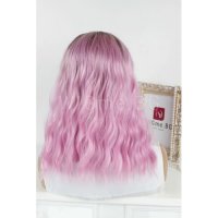 Къса розова на вълни лейс фронт перука Алиса, снимка 3 - Аксесоари за коса - 29204186