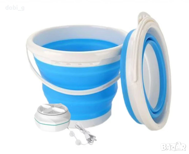 Мини преносима пералня, за пътуване, туризъм и почивка, ултразвукова турбина 24W, USB захранващ кабе, снимка 1