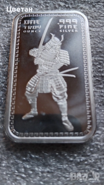 Сребърна инвестиционна монета ,Самурай, снимка 1