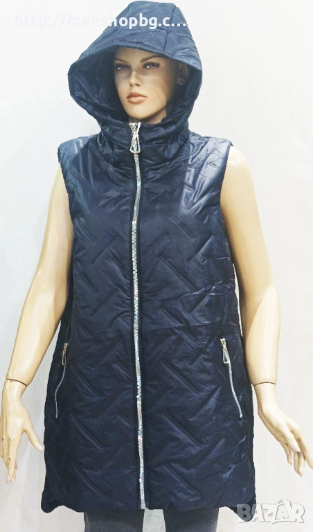 Големи размери елек - тъмно син, снимка 1