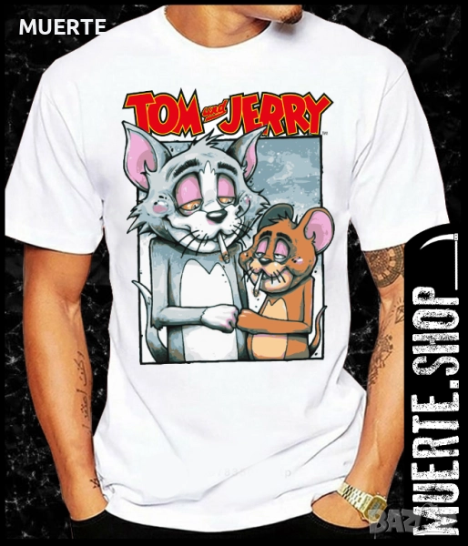 Тениска с щампа TOM AND JERRY HIGH, снимка 1