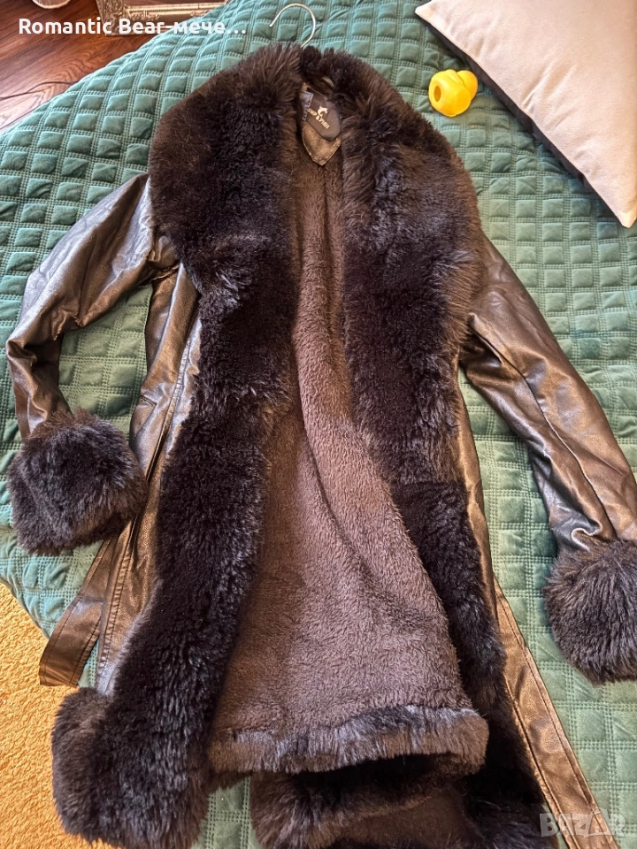 Палто еко кожа черно, снимка 1