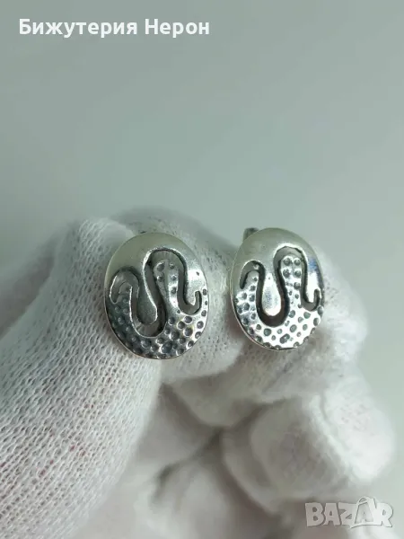 Сребърни обеци, снимка 1