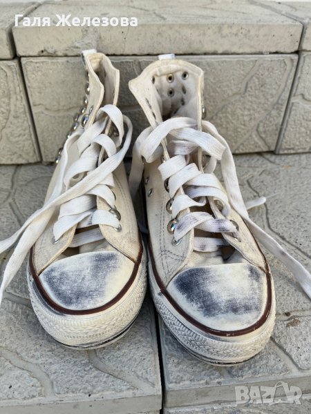 Бели кецове с капси, снимка 1