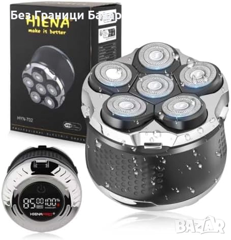 Нова Електрическа самобръсначка HIENA PRO 6D IPX7 с LED дисплей за мъж, снимка 1
