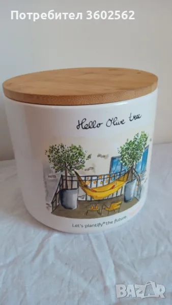 порцеланов буркан за бисквити, снимка 1