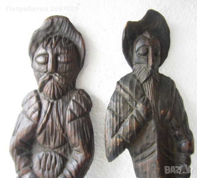 Големи Дон Кихот Санчо Панса вилица лъжица дърворезба,  фигура дърво дървен, Witco , снимка 1