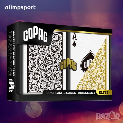 Карти за игра Copag 100% plastic bridge black/gold double pack  нови  , снимка 1