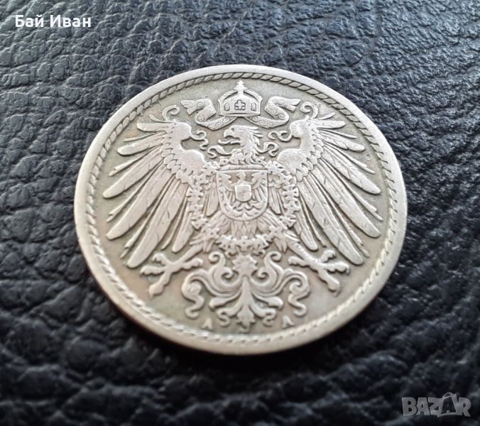 Стара монета 5 пфенига 1903 г.буква А - Германия- рядка,121 годишна !, снимка 1