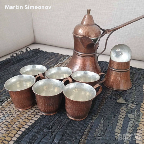 Сервиз за турско кафе от кована мед, снимка 1