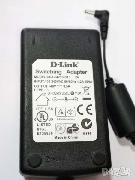 Адаптер D-LINK DSA-0421S-50 48V 0.5A, снимка 1