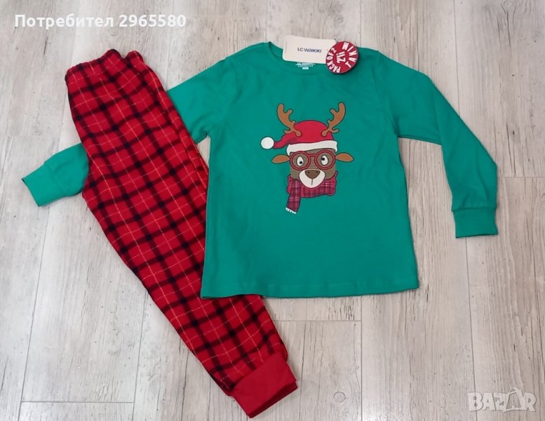 Нова коледна пижама за момче р.128-134 с Еленчето Рудолф, снимка 1