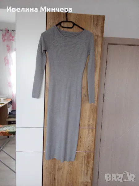 Дамска есенно-зимна дълга рокля по тялото, снимка 1