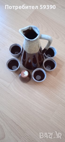глинени кана и чашки, снимка 1