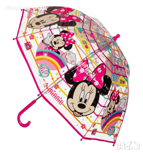 Чадър, Minnie, Детски, 63см , Многоцветен/ прозрачен, снимка 1
