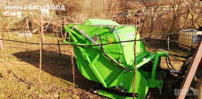 Раздробител за резитбени пръчки и тревна маса с контейнер и хидравлично изсипване 1600 мм работна ши, снимка 1