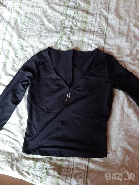 Черна еластична блузка , снимка 1