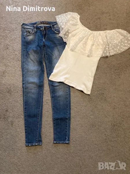 Лот от дънки и блузка р-р С, снимка 1