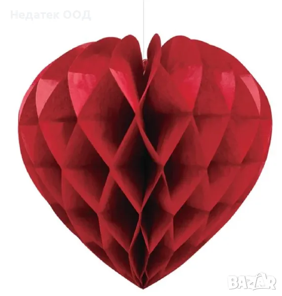 Декорация за Свети Валентин висящо сърце, 30 см, снимка 1