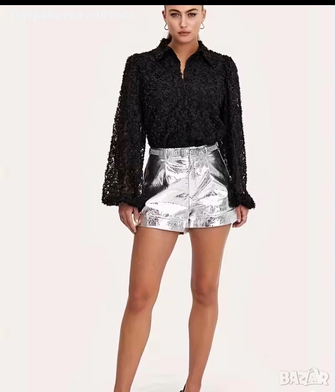 Сребърни къси панталонки, снимка 1