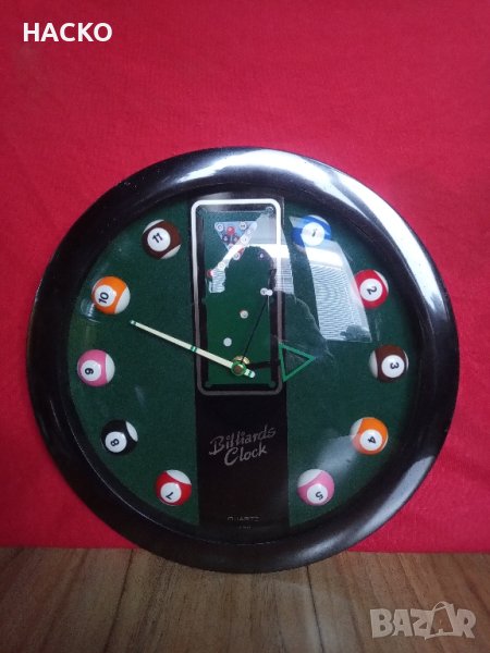 ПРОМО ЦЕНА Стенен Часовник Билярд Диаметър 29 см., снимка 1