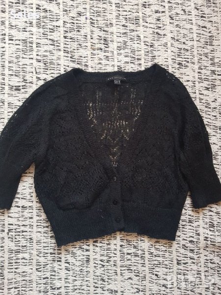 Черна къса жилетка Mango s, снимка 1