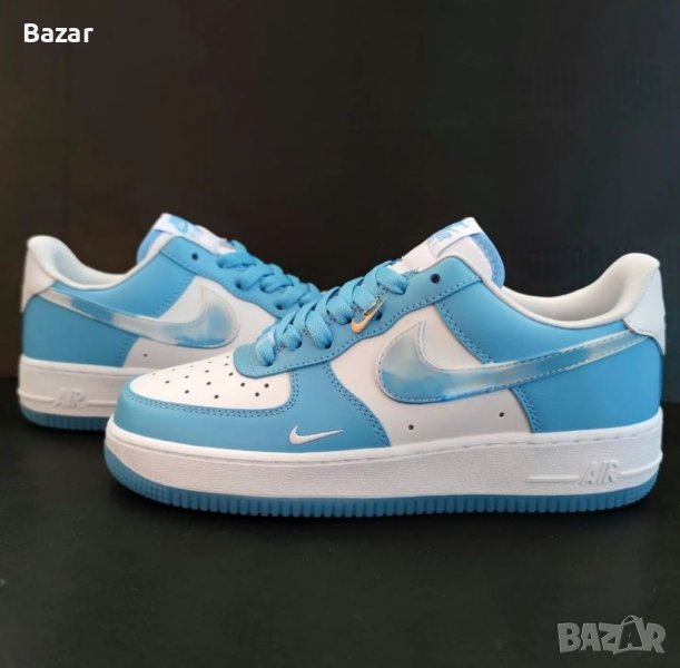 Nike Air Force 1 Nail Art Blue Дамски Обувки Маратонки Женски Кецове Размер 39 Номер Сини Бели Нови, снимка 1