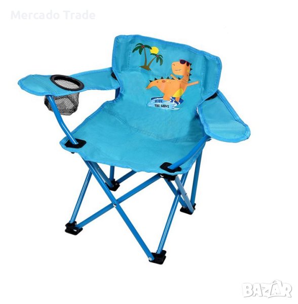 Детски стол Mercado Trade, За къмпинг, Динозавър, С калъф, Син, снимка 1