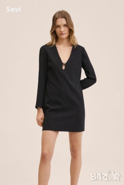 Стилна черна рокля на MANGO!, снимка 1