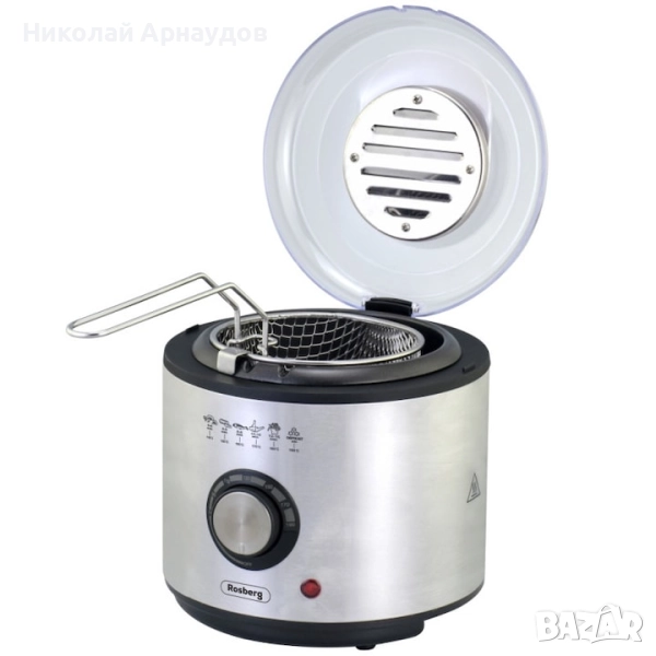 Фритюрник Rosberg R51980U, 1 литър, 950W, Температурен контрол, Инокс, снимка 1