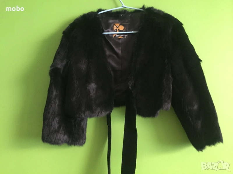 Болеро тип пелерина от истинска заешка кожа, марка LINNE, размер L, снимка 1