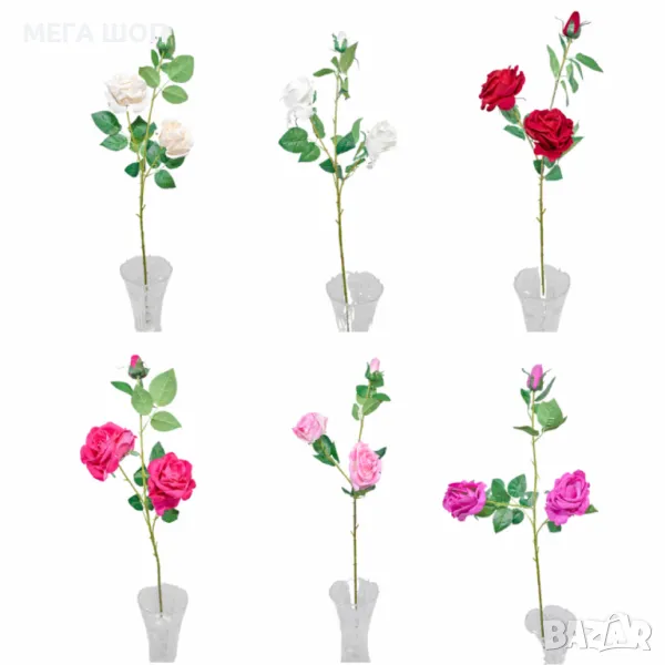 Изкуствени стръкове с рози, снимка 1