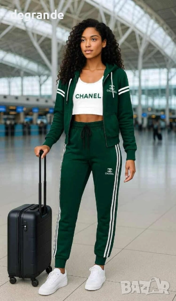 Дамски комплект от 3 части Chanel цвят зелен , снимка 1
