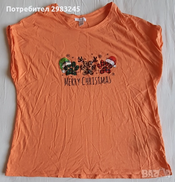 Оранжева коледна тениска без ръкави , снимка 1
