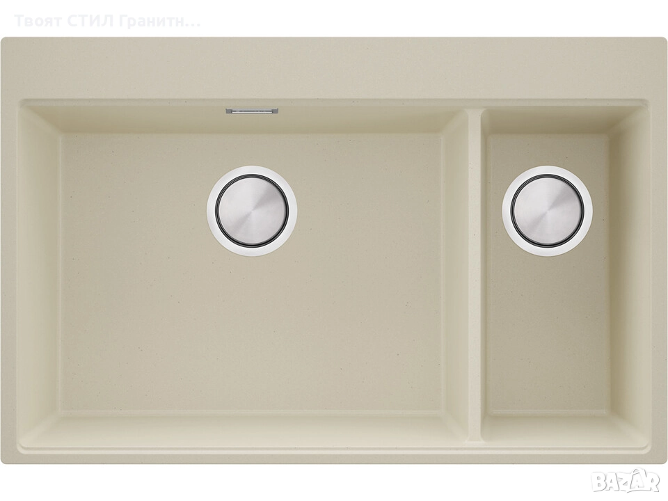Бежав кухненска гранитна мивка Осло 80 Duo Top 780x500 мм, снимка 1