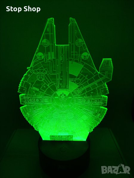 Star Wars Millennium Falcon 3d лампа настолна RGB , снимка 1